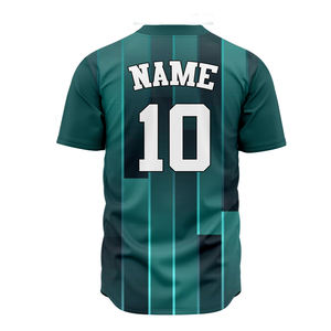 Maillot de baseball personnalisé avec logo d'équipe, nom et numéro, 100% polyester, imprimé par transfert thermique, col en V, séchage rapide, évacuation de l'humidité - Product Image 2