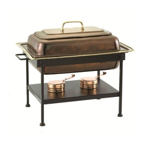 Stainless Steel Food <b>Warmer</b> Gold and Silver <b>Buffet</b> Alcohol Heating Round Chafing Dish for Export From India - Product Image 3