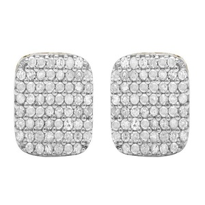 Fashionable <b>Square</b> Design <b>Earrings</b> In 10K White Gold Lab Grown <b>Diamond</b> Jewelry Perfect For Weddings or Gifting - Product Image 1