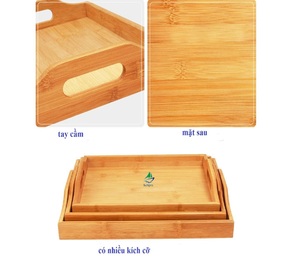 OEM/ODM Huhipro Bandeja de Bambú de Alta Calidad, Grado Comercial, Ecológica, Segura para Contacto con Alimentos, 30x20x5 cm 33x23x5 cm, para Restaurante - Product Image 6