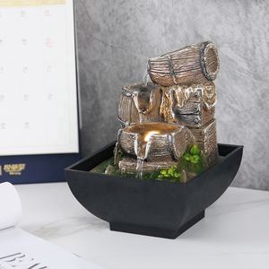 Fontaine d'eau à étages de table d'intérieur avec baril de <span class=keywords><strong>whisky</strong></span> pour bureau et table, hauteur de 8 pouces, en résine - Product Image 3