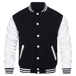 Factory Made Customized Logo Printed Men Varsity Jacket Street Wear Solid Color Plus Sizes Men Varsity Jacket - Product Image 1