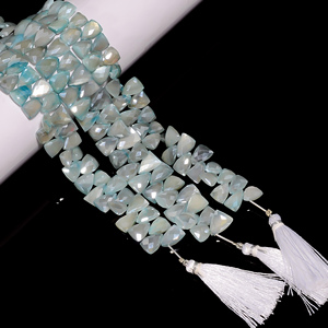 ลูกปัดมูนสโตนสีน้ำเงินแบบไบโอ, ลูกปัดสามเหลี่ยมพลอยมูนสโตนเคลือบ, ลูกปัดพลอยมูนสโตนเหลี่ยมเพชรพลอยสำหรับทำเครื่องประดับ, - Product Image 6