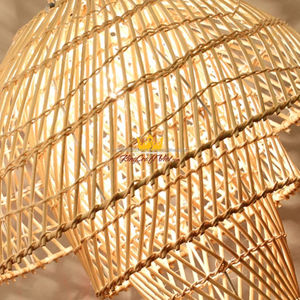 King Craft Viet Design traditionnel rotin abat-jour Transparent bambou pendentif lumière lustre pour la décoration intérieure en gros - Product Image 4