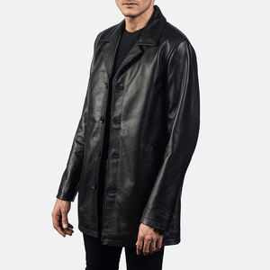 Nouveau style de veste en cuir coupe ajustée respirant vente en gros debout veste en cuir PU pour hommes pas cher prix veste en cuir personnalisée - Product Image 3