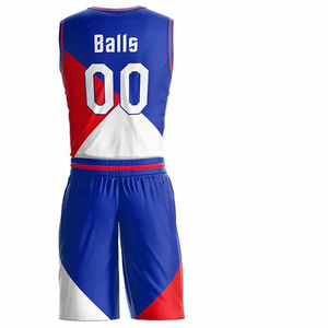 Uniforme de basket-ball sur mesure en gros, taille plus, imprimé, design réversible, tissu respirant anti-humidité, antibactérien, UV - Product Image 2