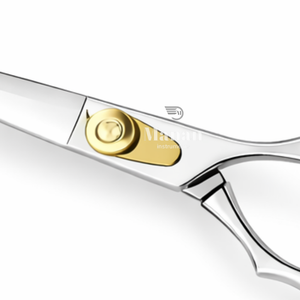 Tijeras de Peluquería Profesionales de 6.5 Pulgadas, Tijeras de Acero Inoxidable para Barbería, Borde Convexo, Herramienta de Corte para Salón, Diseño con Tornillo Dorado - Product Image 4