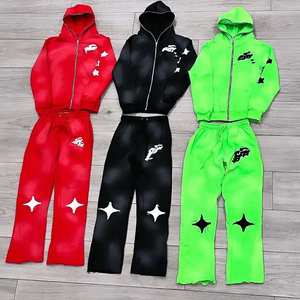 Diseño único Traje de moda Venta caliente Desgastado Bordado Chándal Recién llegados Mejor artículo Vintage Unisex Chándal - Product Image 4