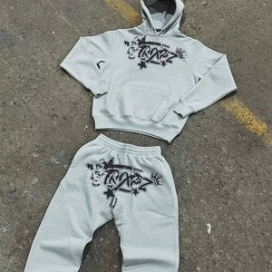 Hot Selling Breathable Heavyweight Pullover 100% Cotton Gym Running Oversized Hoodie <b>Sweatpants</b> <b>Women</b> Tracksuit Sweatsuit Set - Product Image 1