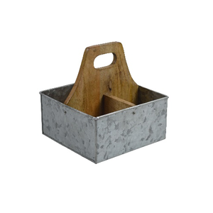 2023 Plateau décoratif ovale galvanisé le plus vendu avec manche en bois pour la maison et le restaurant fabriqué en Inde - Product Image 3