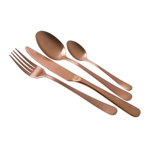 Juego de cubiertos de metal de mejor diseño con mango cuadrado Acabado en oro rosa para mesa de comedor Juegos de cubiertos para comer comida - Product Image 2