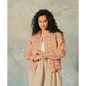 เสื้อแจ็คเก็ต TARINI ผ้าลินินลายตาราง ระบายอากาศได้ดี ผลิตภัณฑ์สำเร็จรูป - Product Image 1