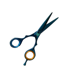 Ciseaux de coiffeur de coupe de cheveux enduits de titane bleu Ciseaux de salon de lames droites tranchantes en acier inoxydable de 5.5 pouces - Product Image 2