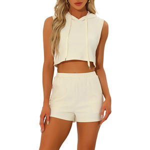 Women's 100% Cotton Streetwear Sportswear Sets Baggy Hoodie with Button Decoration Crop Fashion Body Fit Slim for Winter - Product Image 2