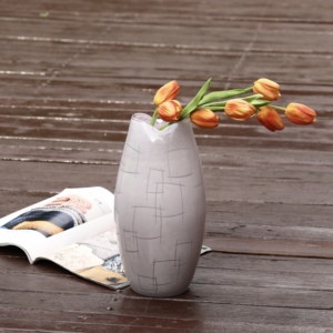 <span class=keywords><strong>Jarrones</strong></span> de Vidrio Soplado Bixuan en Color Lila Pálido, con Patrón de Líneas Cruzadas Grabadas y Borde Ondulado, <span class=keywords><strong>para</strong></span> Orquídeas, Arte Moderno - Product Image 6
