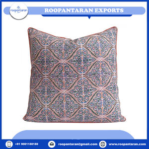 Funda de cojín con estampado de flores bohemias, algodón estampado a mano con técnicas tejidas cuidadosamente elaboradas a precio mayorista - Product Image 2