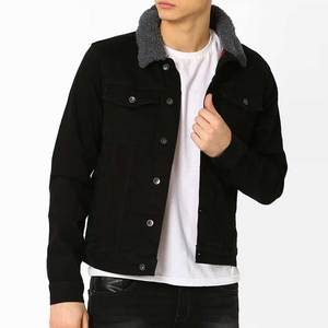 Veste en jean pour hommes confortable pour l'extérieur veste en jean déchirée de haute qualité pour hommes avec doublure en fausse fourrure - Product Image 1
