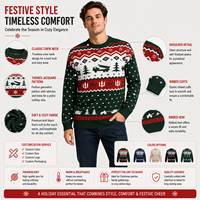 Ensemble pull et chaussettes de Noël pour homme FNJIA, noir et rouge, tricot jacquard, pull pour femme, renne, flocon de neige, vente en gros OEM pour les fêtes