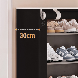 Scarpiera a 8 Ripiani in Tessuto, Mobile Minimalista per Soggiorno con Copertura Antipolvere e Chiusura Frontale, Convertibile ed Estensibile per Uso Domestico - Product Image 3