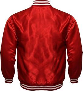 Veste universitaire pour homme avec logo personnalisé, col montant, broderie en chenille, style hiver, matière satinée, veste universitaire 2026, coupe ajustée - Product Image 2