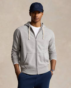 Sweat à capuche gris pour homme avec fermeture éclair, en tissu polaire doux et poches avant, pour un confort décontracté au quotidien, par Marfa International - Product Image 2