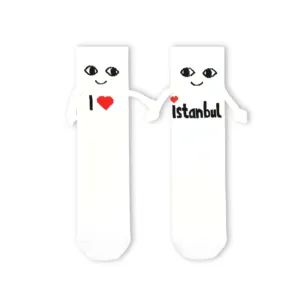 I Love Istanbul Patterned <b>Magnetic</b> <b>Socks</b> Breathable and Daily Use Hand-Holding Feature - Product Image 1