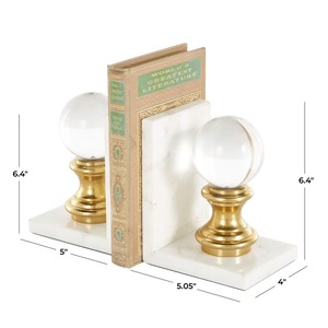 Sujetalibros Redondos de Vidrio con Base de Mármol Blanco, Perfectos para Escritorio de Oficina, Mesa de Estudio y Decoración Moderna de Biblioteca en el Hogar, Venta al por Mayor desde India - Product Image 5
