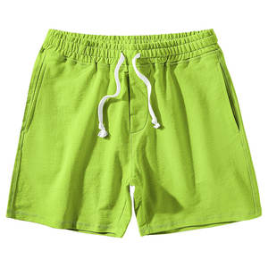 กางเกงขาสั้นผ้าคอตตอนผ้าเฟรนช์เทอร์รี่สำหรับผู้ชายไซส์ใหญ่พิเศษระบายอากาศได้ดีมีกระเป๋าด้านข้างพิมพ์ลายสีทึบ - Product Image 1