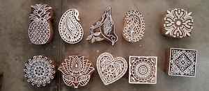 Mini bloques de madera hechos a medida en forma redonda y cuadrada para Artes de Henna e Impresión textil grabado tallado diseños de surtido enorme - Product Image 2