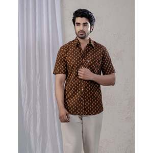 Camisas Casuales de Manga Corta Estampadas 100% Algodón para Hombre, Tejido Popelina Transpirable, Suministro ODM de una Sola Pieza - Product Image 3