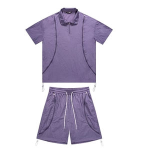 ชุดวอร์มสองชิ้นสำหรับเล่นกีฬาสำหรับผู้ใหญ่กางเกงขาสั้นสำหรับฤดูร้อนน้ำหนักเบาสามารถออกแบบโลโก้ได้ตามที่ต้องการ - Product Image 1