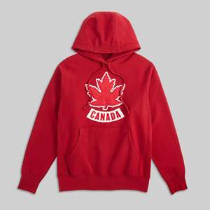 Sudadera con Capucha Vintage con Estampado de Hoja de Arce y Función Antipilling - Product Image 1