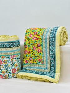 Edredón Jaipuri Razai 100% Algodón Personalizado al por Mayor, Ropa de Cama con Estampado a Bloque Hecho a Mano, Manta Premium de Lujo Hecha a Mano para Uso Doméstico - Product Image 5