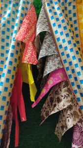 Fringe <b>Curtains</b> Door Drape Window <b>Curtain</b> Recycled Indian Silk Saree <b>Curtain</b> Boho Gypsy Hippie WallHanging Vintage Retro Window - Product Image 6