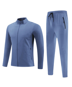 ชุดวอร์มวิ่งผู้ชาย ชุดลำลอง เสื้อแจ็คเก็ตแห้งเร็วและกางเกงกีฬา ชุดออกกำลังกายสำหรับผู้ชาย ชุดเดินป่า - Product Image 1