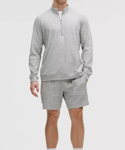 เสื้อสเวตเตอร์ผ้าฝ้าย100% โอเวอร์ไซส์สำหรับผู้ชายเสื้อผ้าแนวสตรีทพิมพ์ลายเย็บปักด้วยพัฟผ้าน้ำหนักเบาออกแบบโลโก้ได้ตามต้องการ - Product Image 5