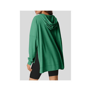 Sweats à capuche personnalisés pour femmes en coton polaire à manches longues vêtements modestes sweat à capuche surdimensionné à fermeture éclair pour les femmes - Product Image 2