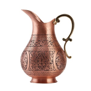 Jarra de agua de cobre de alta calidad con diseño en relieve alto, jarra para beber de mesa y cocina para restaurantes de Hotel a precio mayorista - Product Image 3