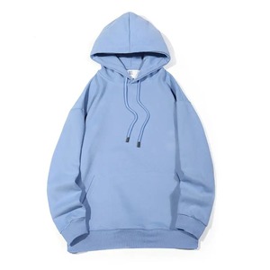 เสื้อฮู้ดคอกลมทรงหลวมสำหรับผู้ชายเสื้อสเวตเตอร์แบบมีฮู้ดสีทึบโอเวอร์ไซส์ออกแบบได้ตามต้องการ - Product Image 1