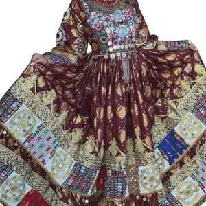 Vestidos de Fiesta Bohemios Vintage Bordados en Terciopelo Pesado para Mujer, Ropa de Boda Afgana y Pakistaní, Tinte Liso - Product Image 1