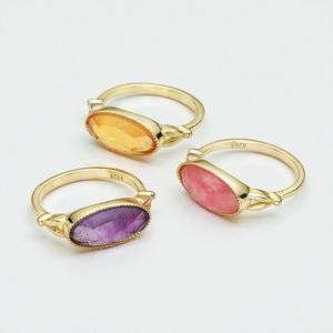 8x15 MM Oval Aquamarine Gemstone Simple <b>Ring</b> for Daily Wear-Wholesale Handmade Gold Plated 925 Sterling Silver <b>Rings</b> - Product Image 2