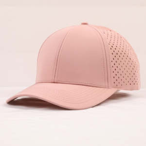 Casquette de baseball personnalisée à 6 panneaux logo brodé pour casquette de baseball unisexe perforée avec trou de découpe laser imperméable - Product Image 2