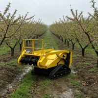 Débroussailleuse hybride télécommandée à chenilles, alimentée par générateur à essence, broyeur de branches d'arbres