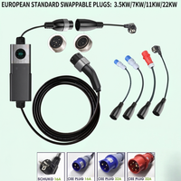 Chargeur EV portable modulaire Daoyu Pro 22kW, type 2 GBT 11kW 7kW 220V 380V OCPP APP IP65, station de charge rapide, garantie de 2 ans