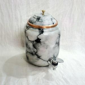 Pure Copper Marble Finish Cold <b>Water</b> Dispenser Tap Stand Premium Hammered Design Eco Friendly 4.3L Household Use - Product Image 1