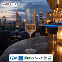 Verre à champagne haut en cristal côtelé LAKOTTO 450 ml pour service hôtelier et bar, verrerie, fabricant de logos OEM