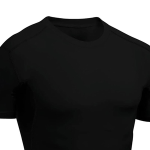 T-shirts de compression respirants et écologiques pour hommes, à manches courtes, col rond, en tissu Spandex/Polyester, personnalisables avec impression, faible coût - Product Image 2