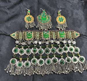 Haute qualité mariée Afghani Vintage ensembles de bijoux Style afghan Tribal Kuchi à la main couleur dorée ensemble de bijoux confortable - Product Image 5