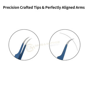 Pinzas de pestañas de acero inoxidable personalizadas de alta calidad con punta puntiaguda, herramienta de belleza al por mayor de fábrica para extensión de pestañas - Product Image 4