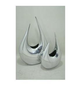 Vase à fleurs en métal argenté écologique de style italien moderne avec une capacité de 900 ml pour la décoration intérieure, salon et chambre à coucher - Product Image 3